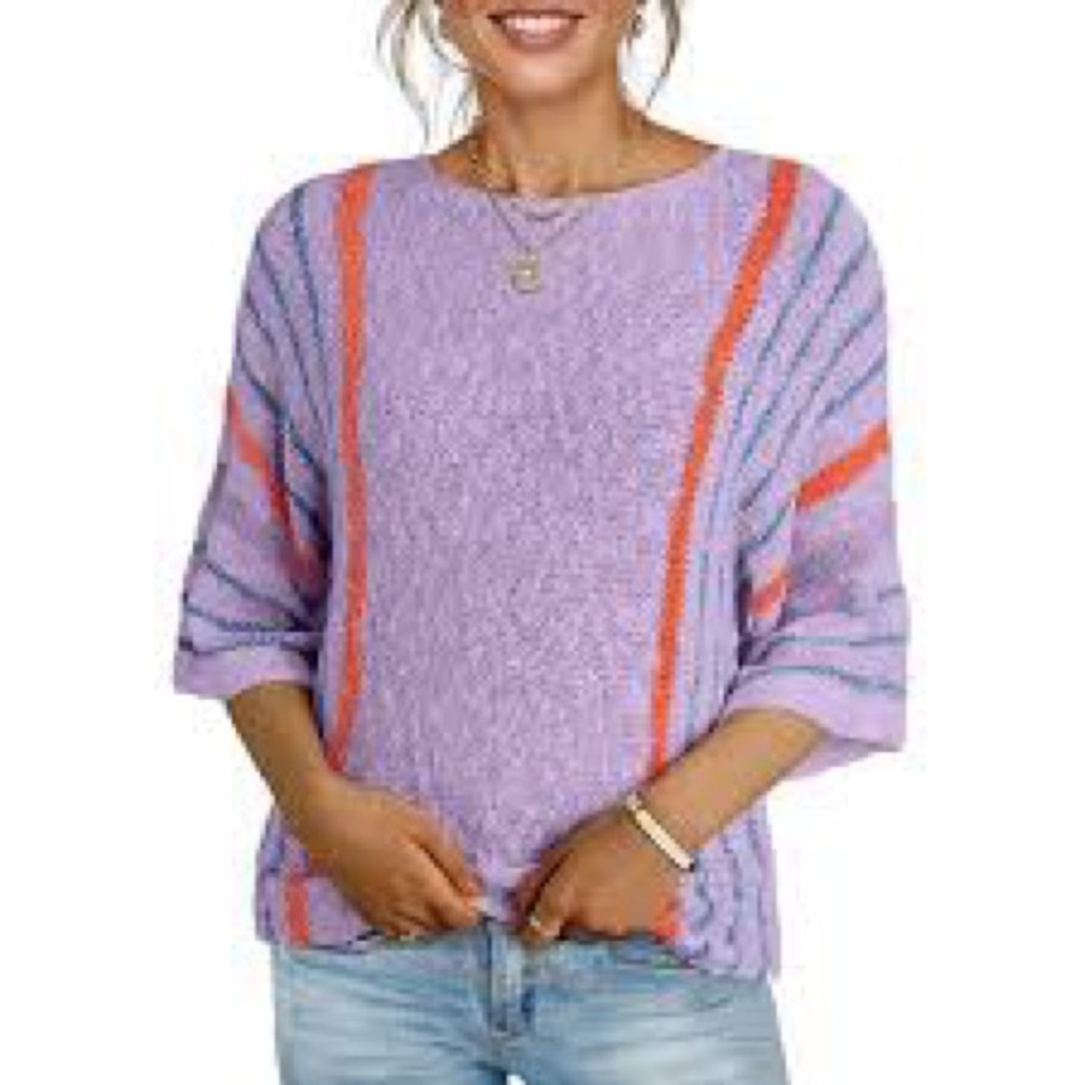 DOKOTOO Women's Purple and Orange Sweater Size XL